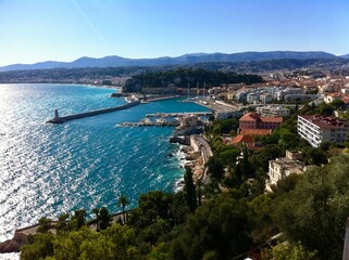 Fototapeta na wymiar high angle view of the bay of Nice