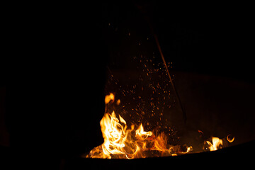 Fire at night