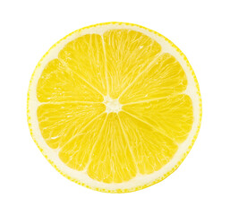 Fresh lemon slice isolated on white background with clipping path