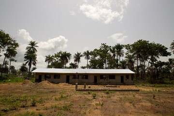 Fototapeta na wymiar primary school under construction in Sierra Leone, Africa