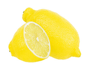 Fresh lemon isolated on white background with clipping path