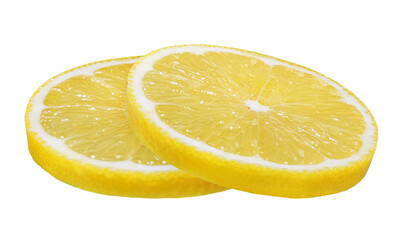 Fresh sliced lemon isolated on white background with clipping path