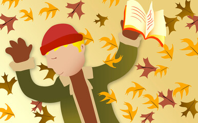 Close-up of a boy holding a book