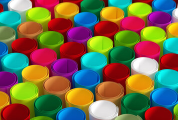 Colorful paper rolls background. 3D Rendering