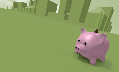 Close-up of a piggy bank