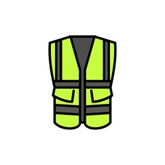 safety vest with pocket fill outline icon