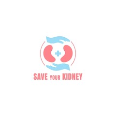 medical kidney logo. Illustration art of a kidney logo with isolated background