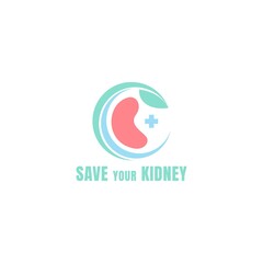 medical kidney logo. Illustration art of a kidney logo with isolated background