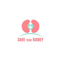 medical kidney logo. Illustration art of a kidney logo with isolated background
