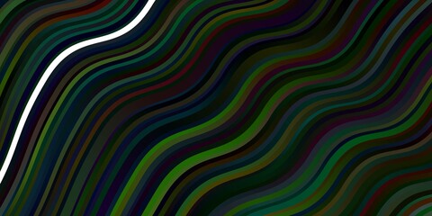 Dark Multicolor vector template with curved lines. Colorful illustration in abstract style with bent lines. Pattern for busines booklets, leaflets