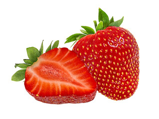 Fresh strawberry isolated on white background with clipping path