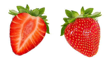 Fresh strawberry isolated on white background with clipping path