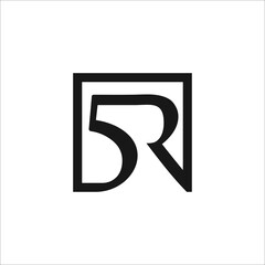 5R letter logo design icon silhouette vector