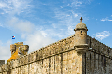 ramparts and turret in Saint Malo, Brittany, France © hectorchristiaen