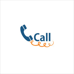 Fototapeta premium call logo design template silhouette vector icon