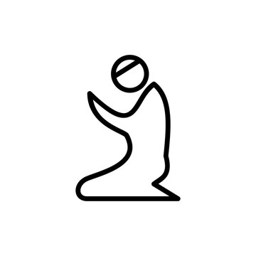 praying person black outline icon clip art preview