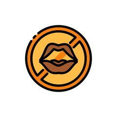 Ramadan no gossip icon fill outline. Ramadan kareem