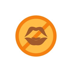 Ramadan no gossip icon flat. Ramadan kareem