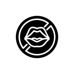 Ramadan no gossip icon glyph. Ramadan kareem