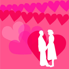 Side profile of a man and a woman standing together