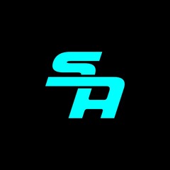 Outstanding professional elegant trendy awesome artistic blue and black colors SA initial based Alphabet icon logo.