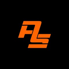 Outstanding professional elegant trendy awesome artistic orange and black colors AS initial based Alphabet icon logo.