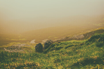 Fototapeta na wymiar Foggy morning landscape