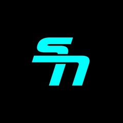 Outstanding professional elegant trendy awesome artistic blue and black colors SN initial based Alphabet icon logo.