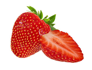 Fresh strawberry isolated on white background with clipping path