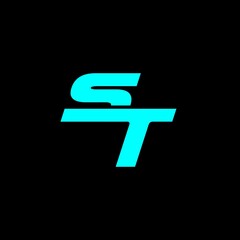 Outstanding professional elegant trendy awesome artistic blue and black colors ST initial based Alphabet icon logo.