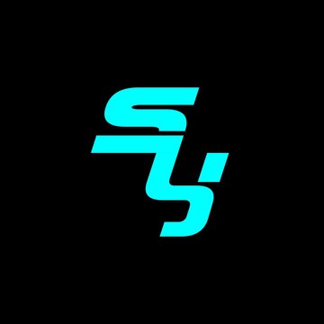 Outstanding professional elegant trendy awesome artistic blue and black colors S Y initial based Alphabet icon logo.