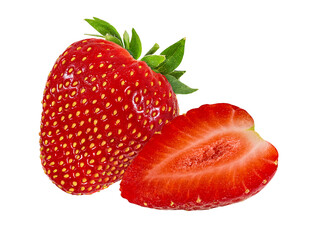 Fresh strawberry isolated on white background with clipping path