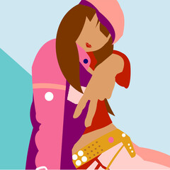 Side profile of a woman gesturing with her hands