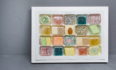 Turkish sweets, candies in a box