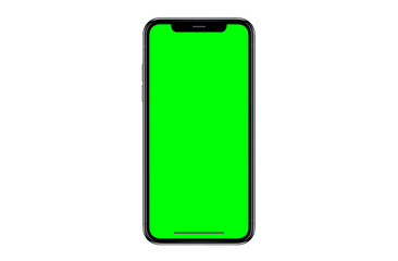 Smartphone similar to iphone 12 pro max with blank white screen for Infographic Global Business...