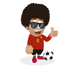 Belgium national football players mascot thumb pose