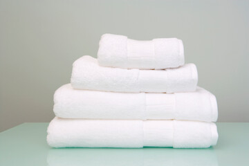 Fototapeta na wymiar Close-up of folded towels