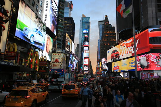 2020 may 1, New York, USA: Times Square is one of New York landmark