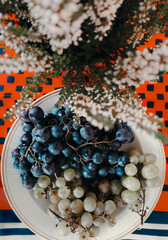 Black and white grapes