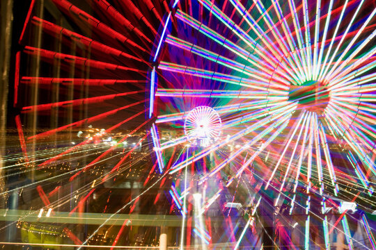 Ferris wheel in an amusement park, Santa Monica Pier, Santa Monica, Los Angeles County, California, USA