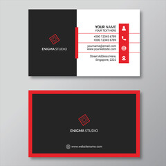 Black & red elegant corporate business card design