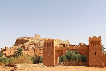 The entrance of the Kasbah Ait Ben Haddou in Ouarzazate, Morocco