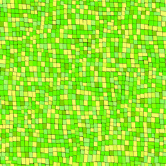 Green gradient mosaic. Сhaotic mosaic texture. Abstract background with geometric design. Square pattern. Vector mosaic background.