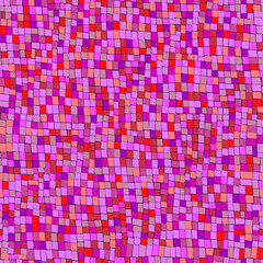 Pink gradient mosaic. Сhaotic mosaic texture. Abstract background with geometric design. Square pattern. Vector mosaic background.