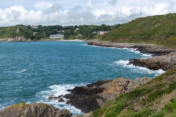 Fototapeta premium Coastline Walk Path at The Mumbles, Gower Peninsula, South Wales, UK