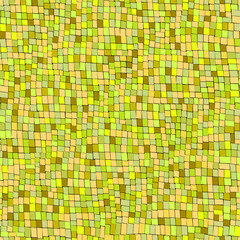 Yellow random mosaic. Сhaotic mosaic pattern. Abstract background with geometric design. Square pattern. Vector mosaic background. 