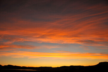Sunset at the end of the day in the Addo Elephant Park in the Eastern Cape South Africa