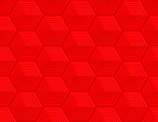 Seamless vector pattern of red honeycomb mosaic. Geometric design. Red hexagon tiles background. Print for wrapping, web backgrounds, fabric, decor, surface, packaging, scrapbooking, etc. 