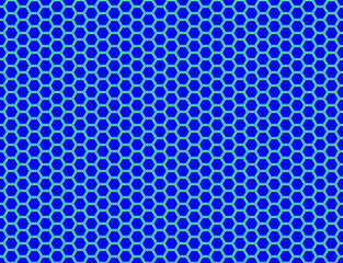 Seamless vector pattern of blue honeycomb mosaic. Blue hexagon tiles background. Print for wrapping, backgrounds, fabric, packaging, scrapbooking.