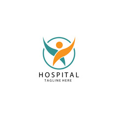 Creative hospital health company logo color illustration design template vector